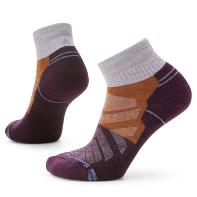 Smartwool Women's Hike Light Cushion - Ankle  Purple Eclipse Color Block Pattern