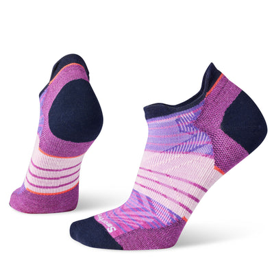 Smartwool Women's Run Zero Cushion - Low Ankle  Meadow Mauve Stripe