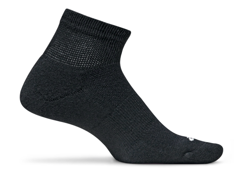 Feetures Therapeutic Cushion - Quarter Socks Black