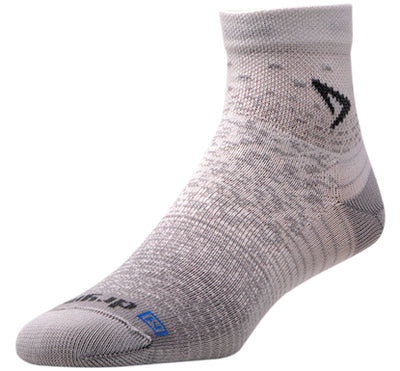 Drymax Thin Running - Quarter Crew Socks White/Gray