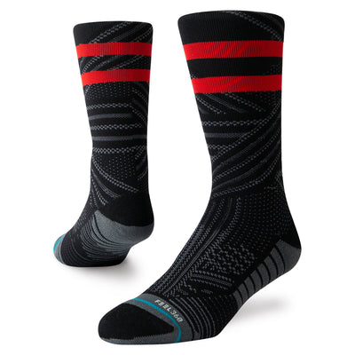 Stance Men's Uncommon Train - Crew Socks Black/Red Stripe