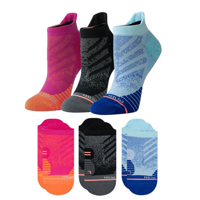 Stance Women's Run - Tab (3-Pack) Socks Pink/Black/Blue