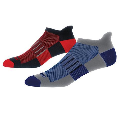 Brooks Ghost Midweight (2-Pack) Socks Black/Red + Grey/Marathon