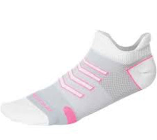 Brooks Ravenna Double Tab (Clearance) Socks White/Brite Pink