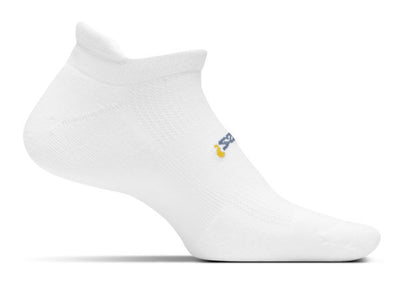 Feetures High Performance Cushion - No Show Tab Socks White