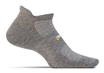 Feetures High Performance Cushion - No Show Tab Socks Heather Gray