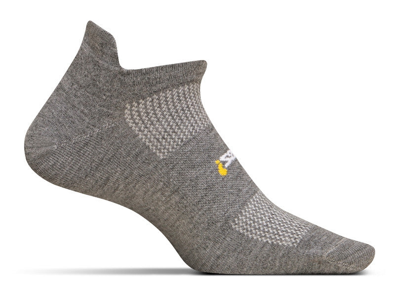 Feetures High Performance Ultra Light - No Show Tab Socks Heather Gray