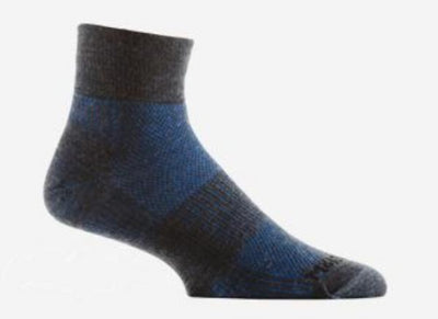 Wrightsock Merino Coolmesh II - Quarter Socks Grey/Blue