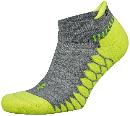 Balega Silver - No Show Socks Midgrey/Neon Lime