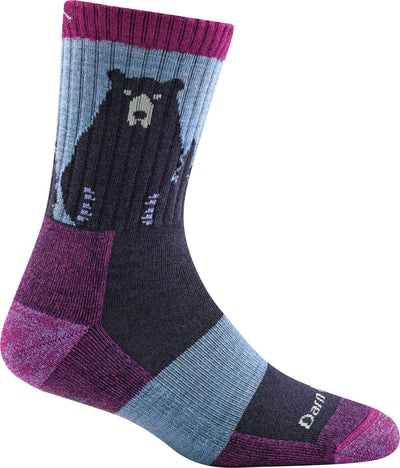 Darn Tough Women's Bear Town Hiker Lightweight - Micro Crew Socks Purple