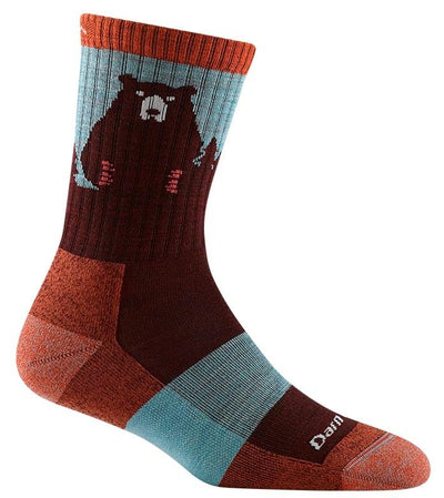 Darn Tough Women's Bear Town Hiker Lightweight - Micro Crew Socks Burgundy