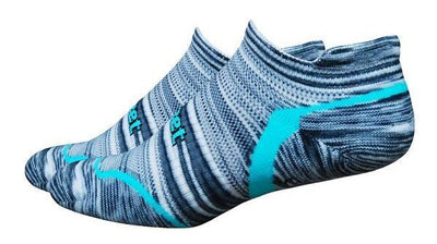Defeet D-Evo Tabby Socks Urban Grey Space Dye w/Neptune Blue