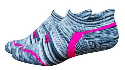 Defeet D-Evo Tabby Socks Urban Grey Space Dye w/Hi-Vis Pink