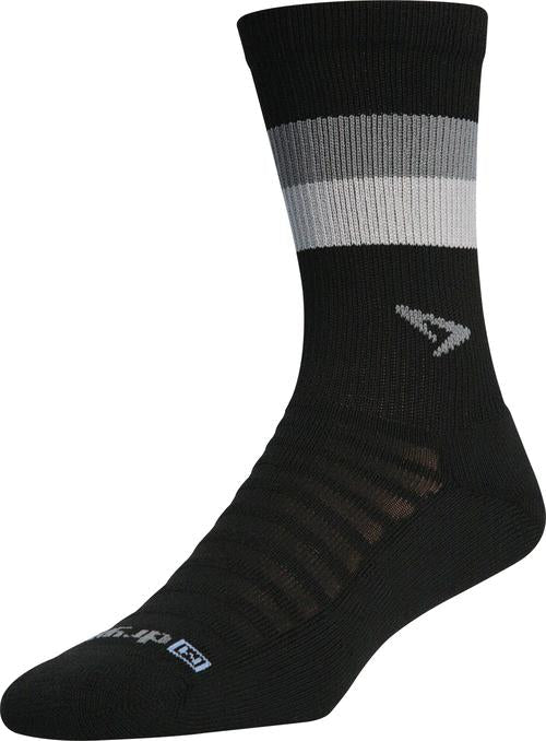 Drymax Running Lite-Mesh - Crew Socks Black/Anthracite/Gray Stripes