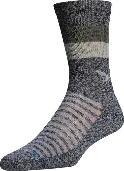 Drymax Running Lite-Mesh - Crew Socks Navy/Gray Stripes