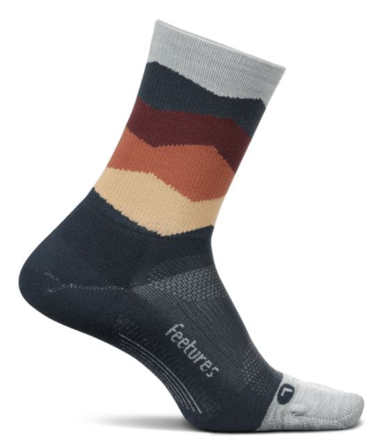 Feetures Elite Light Cushion - Mini Crew Socks Sunset Waves