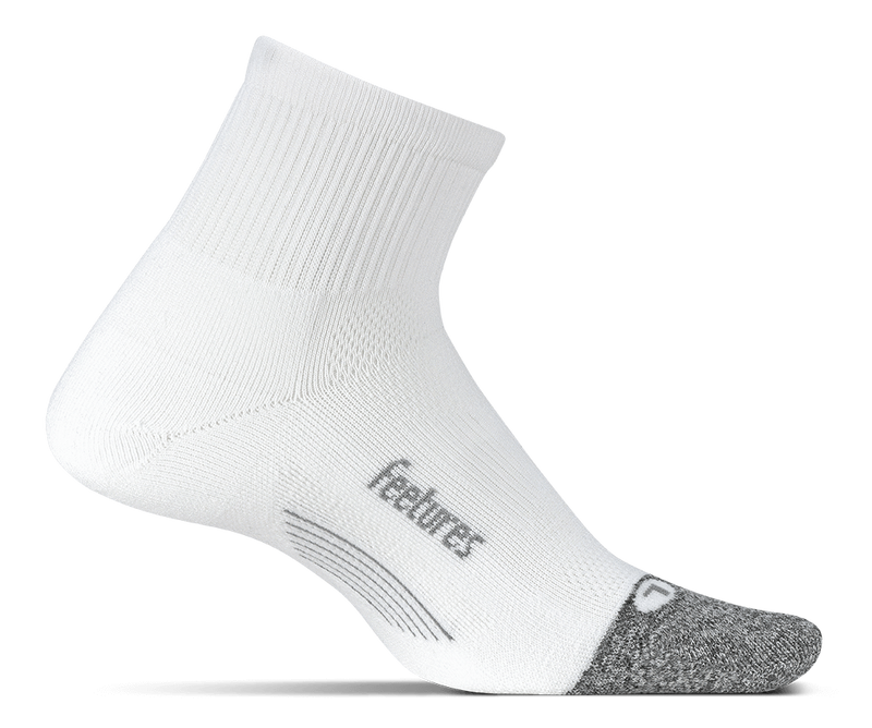 Feetures Elite Light Cushion - Quarter Socks White