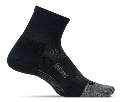 Feetures Elite Light Cushion - Quarter Socks Black