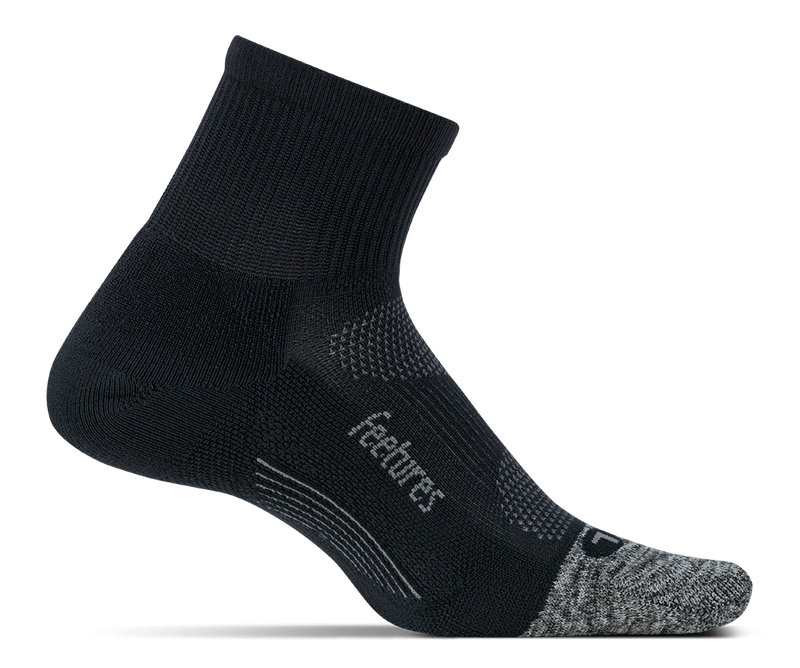 Feetures Elite Light Cushion - Quarter Socks Black