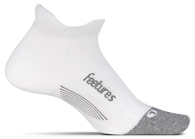 Feetures Elite Max Cushion - No Show Tab Socks White