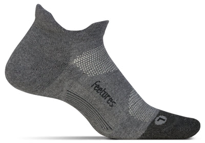 Feetures Elite Max Cushion - No Show Tab Socks Gray