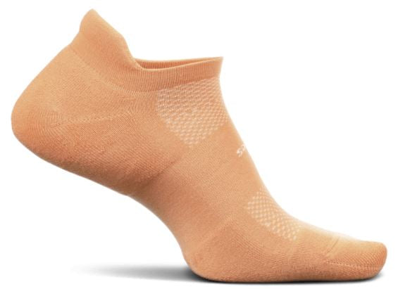 Feetures High Performance Cushion - No Show Tab Socks Creamsicle