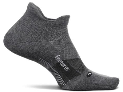 Feetures Merino 10 Cushion - No Show Tab Socks Gray