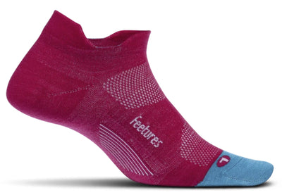 Feetures Merino 10 Ultra Light - No Show Tab Socks Quasar Pink