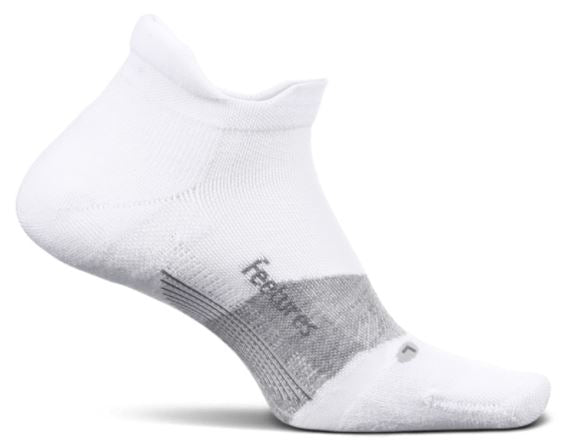 Feetures Merino 10 Ultra Light - No Show Tab Socks White