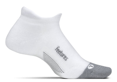 Feetures Merino 10 Ultra Light - No Show Tab Socks White Cap-toe