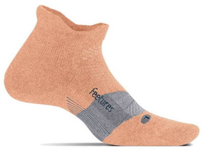 Feetures Merino 10 Ultra Light - No Show Tab Socks Creamsicle