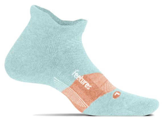 Feetures Merino 10 Ultra Light - No Show Tab Socks Blue Glass