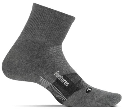 Feetures Merino 10 Ultra Light - Quarter Socks Gray