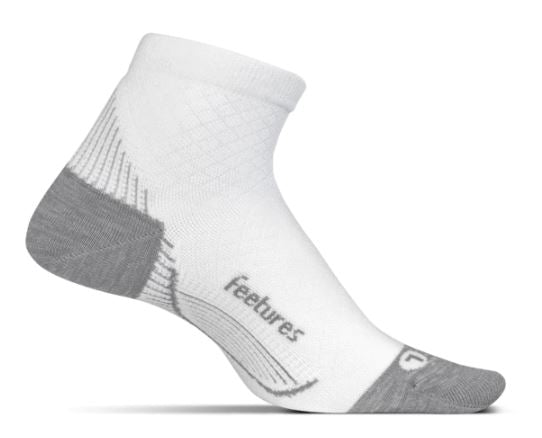 Feetures Plantar Fasciitis Relief Sock Light Cushion - Quarter Socks White