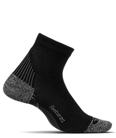 Feetures Plantar Fasciitis Relief Sock Light Cushion - Quarter Socks Black