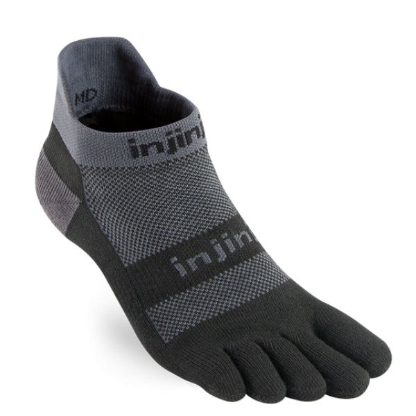 Injinji Run Midweight - No Show Socks Black/Gray