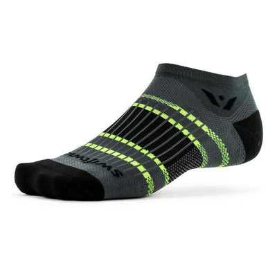 Swiftwick Aspire Zero - No Show Socks Stripe Gray Black