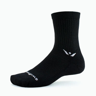 Swiftwick Pursuit Hike Light Weight Six - Crew Socks Black