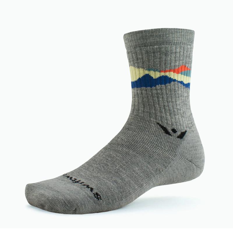 Swiftwick Pursuit Hike Medium Weight Six - Crew Socks Sunset Peaks