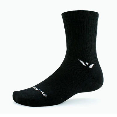 Swiftwick Pursuit Hike Medium Weight Six - Crew Socks Black