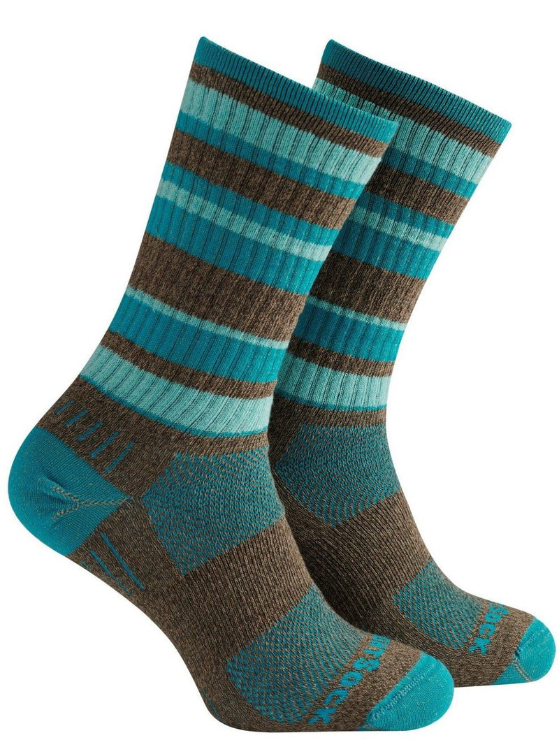 Wrightsock Adventure Hike - Crew Socks Brown/Teal