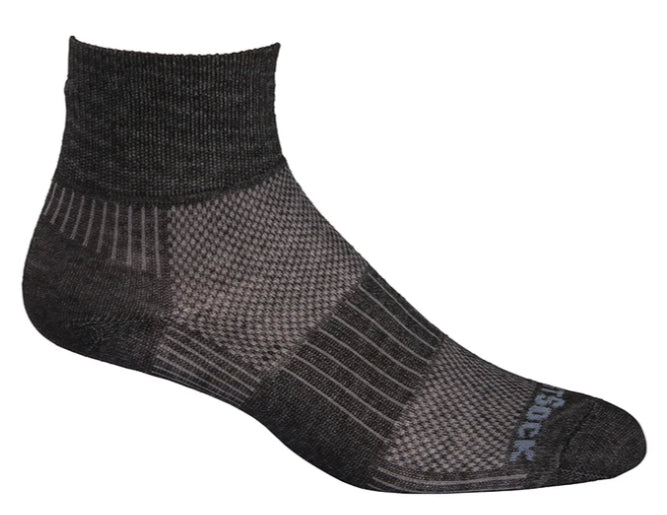Wrightsock Coolmesh II - Quarter Socks Black Marl