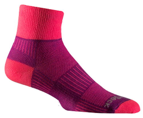 Wrightsock Coolmesh II - Quarter Socks Plum/Pink