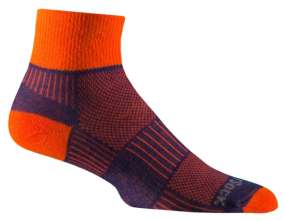 Wrightsock Coolmesh II - Quarter Socks Royal/Orange