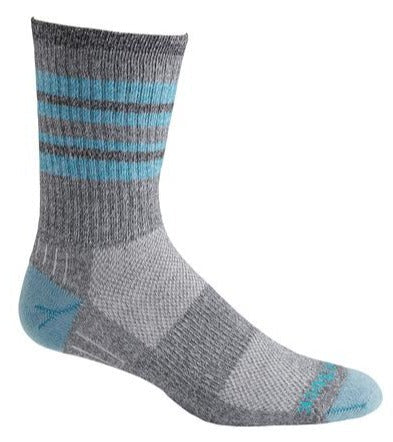 Wrightsock Escape - Crew Socks Turquoise Stripe