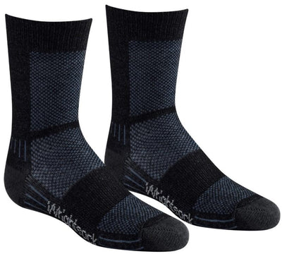 Wrightsock Kids Coolmesh II Lightweight Double Layer - Crew Socks Black/Gray