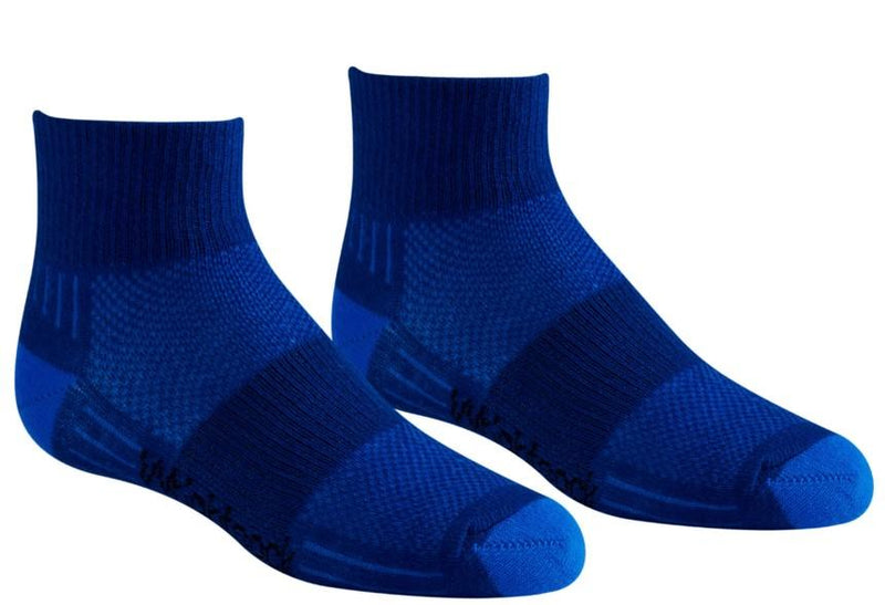 Wrightsock Kids Coolmesh II Lightweight Double Layer - Quarter Socks Royal Blue