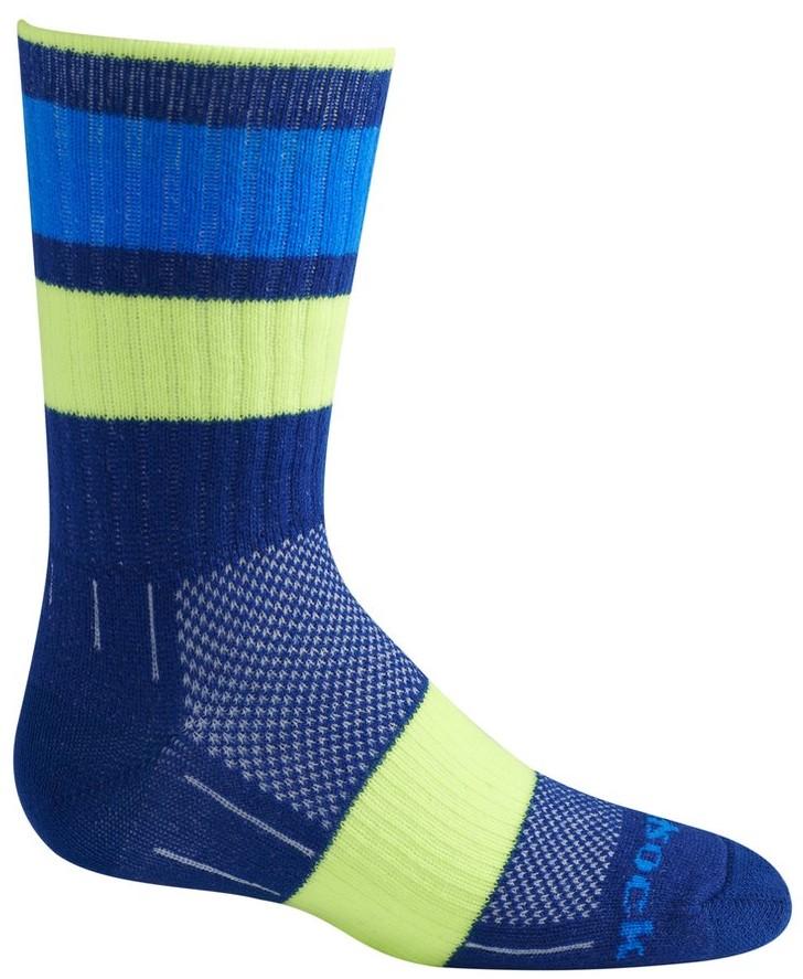 Wrightstock Kids Escape Anti Blister System - Crew Socks Blue Stripe