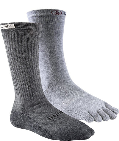 Injinji Men's Liner + Hiker - Crew Socks Charcoal