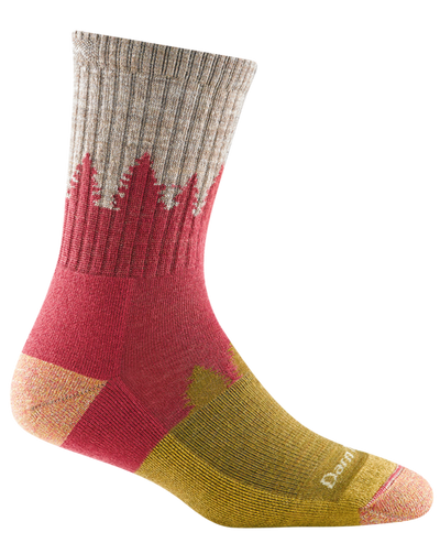 Darn Tough Women's Treeline Hiker Midweight - Micro Crew Socks Cranberry